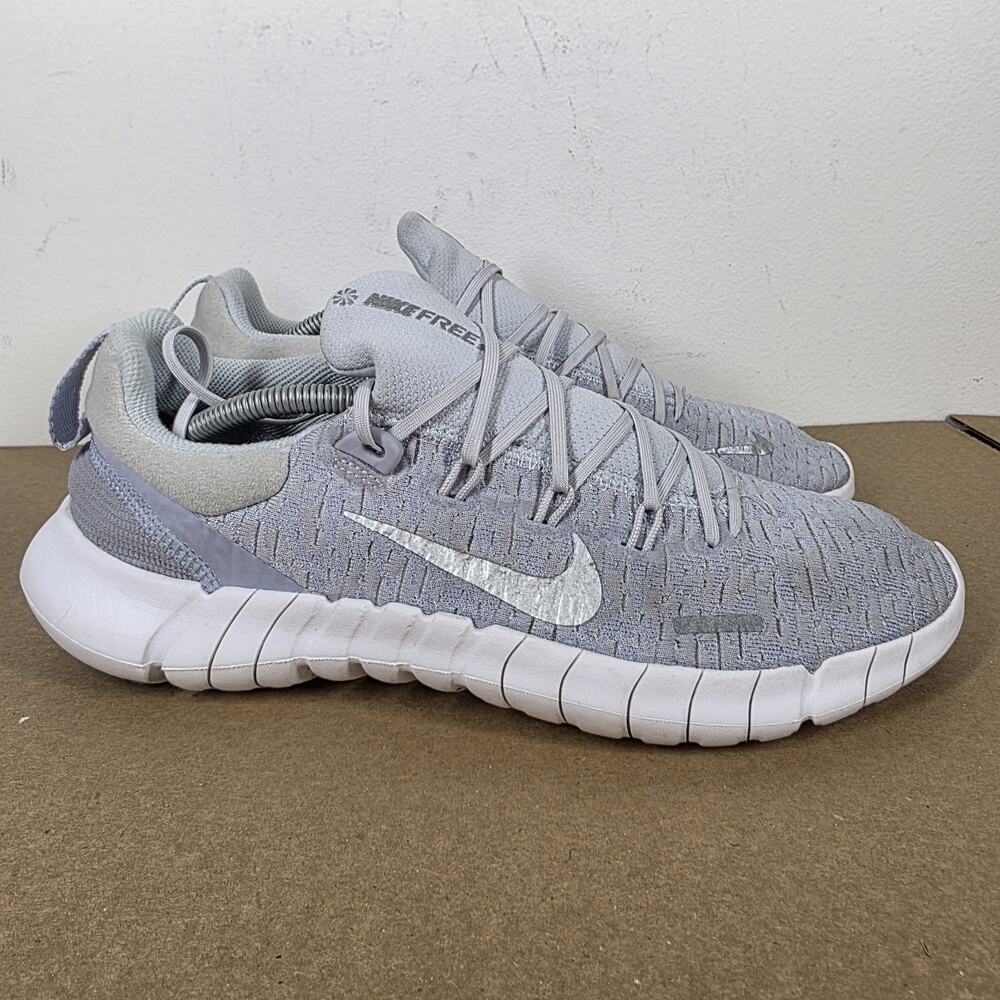 Nike Free Rn 5.0 Pure Platinum Womens Gray Silver White Size 10 Running Shoes